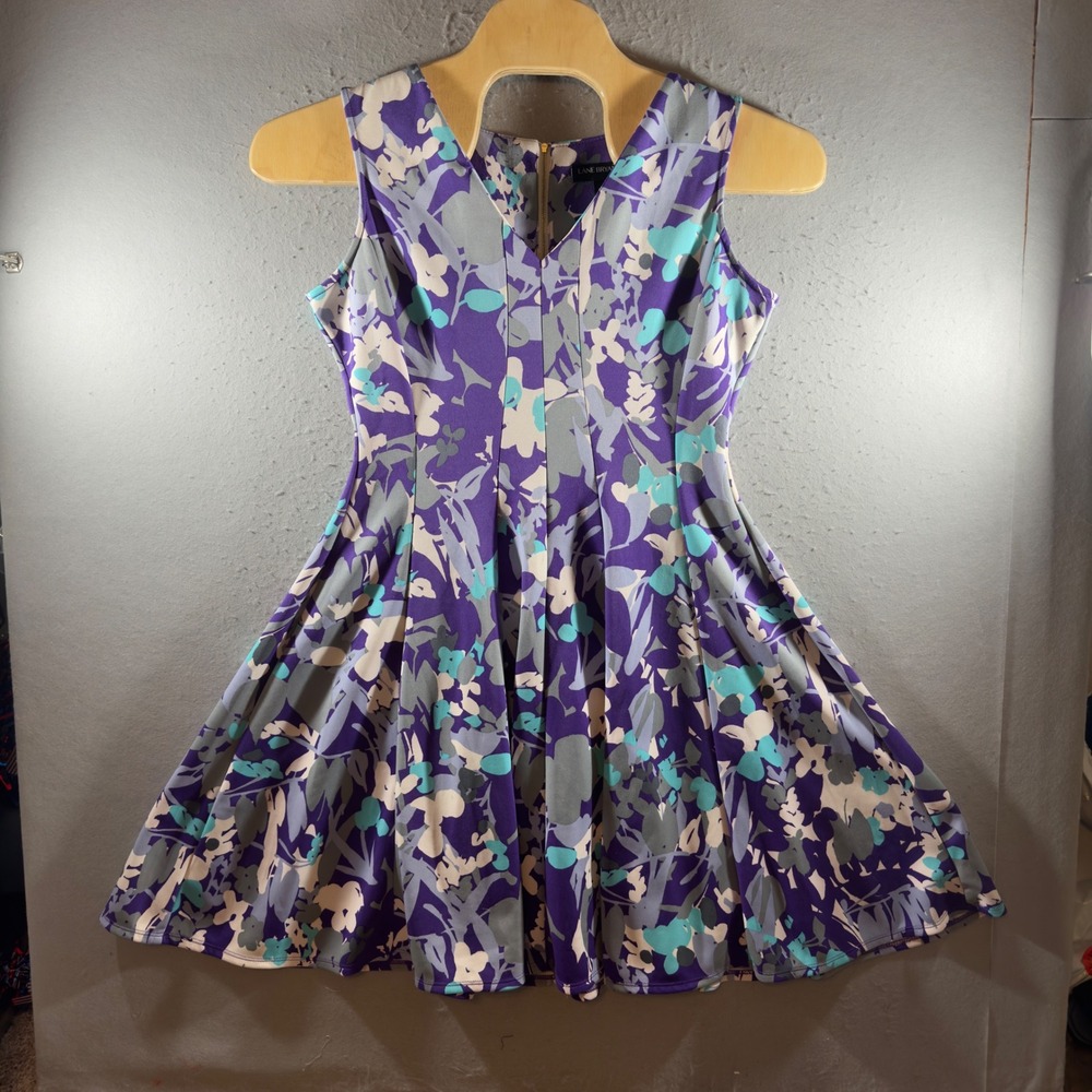 3028 | Lane Bryant Floral Garden Party Fit Flare Sleeveless Dress Womens 14/16
